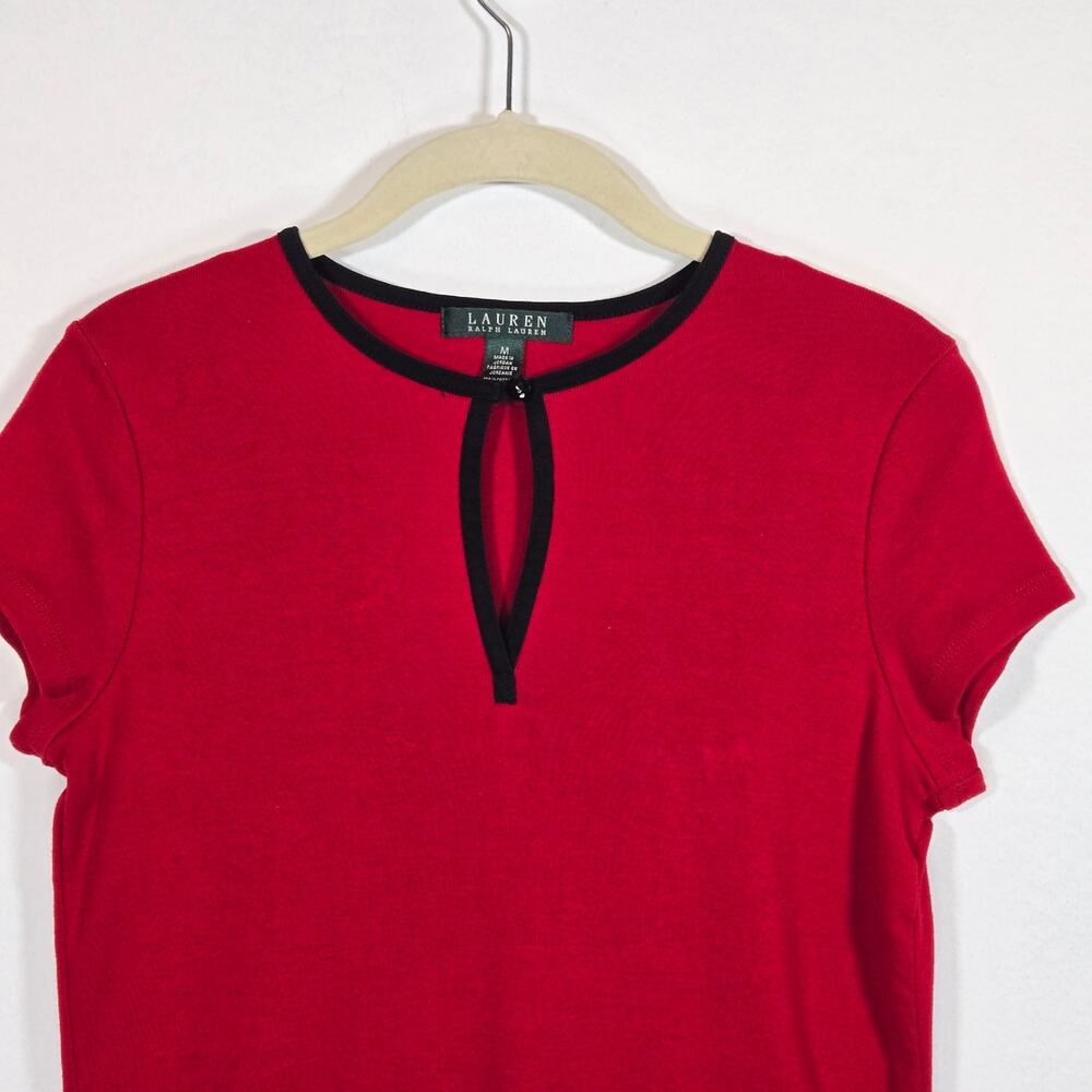 Lauren Ralph Lauren Keyhole Red Dress. Size Medium - Picture 3 of 7